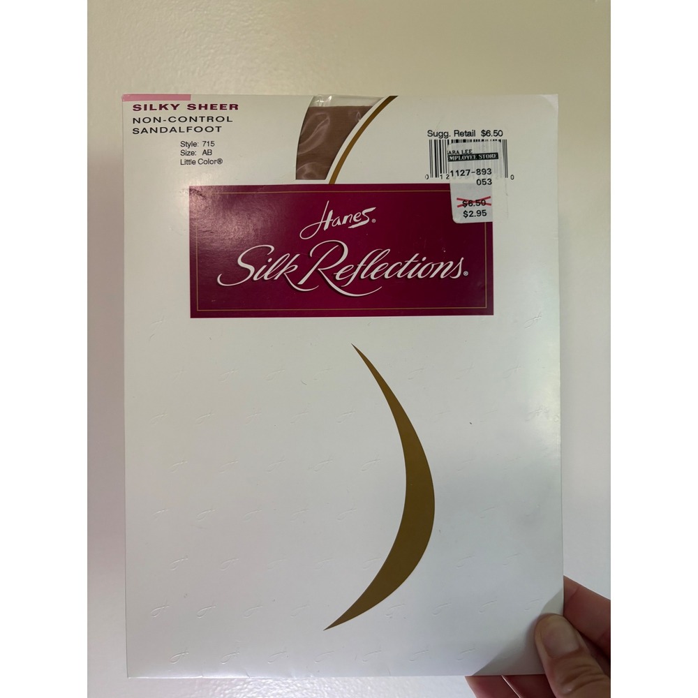 Hanes‎ Silk Reflections Silky Sheer Non-Control Sandalfoot Hose AB Little Color
